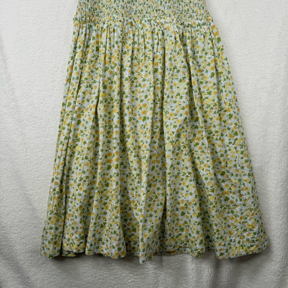 NWT Free People Lavender Daze Dress Greyed Olive Floral Smocked Large - Picture 3 of 14